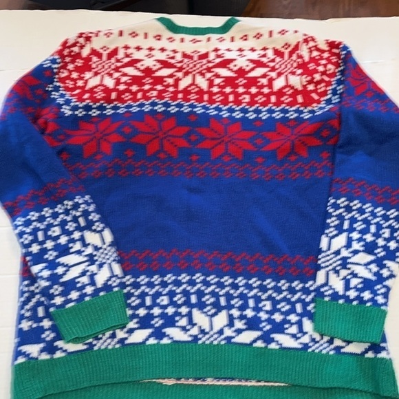 Holiday time-XL(46-48)-Ugly Christmas sweater. Santa in sunglasses embroidered. - Picture 2 of 15